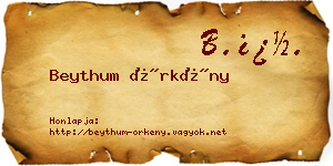 Beythum Örkény névjegykártya