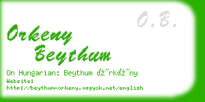 orkeny beythum business card
